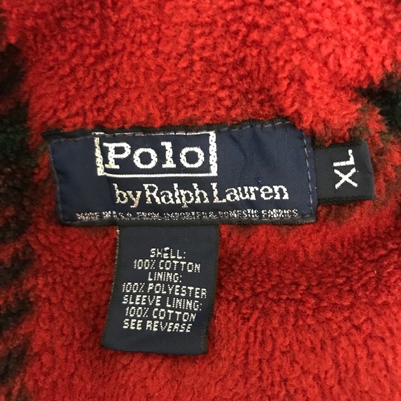 Vintage Polo Ralph Lauren Plaid Fleeced Hoodie Denim Trucker Jacket XL - Picture 14 of 14